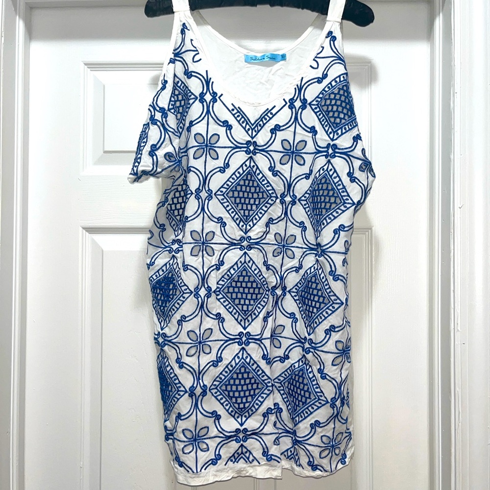 Cold shoulder swim coverup